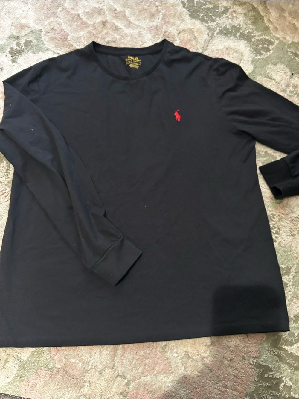 Polo by Ralph Lauren Black Long-Sleeve Crewneck with Red Pony